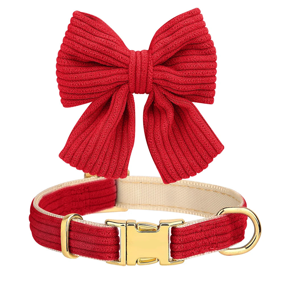 3PCS Dog Collar Harness Leash Set Breathable Dog Harnesses Soft Velvet Puppy Necklace With Bowknot Pet Walking Rope For Dogs Pug