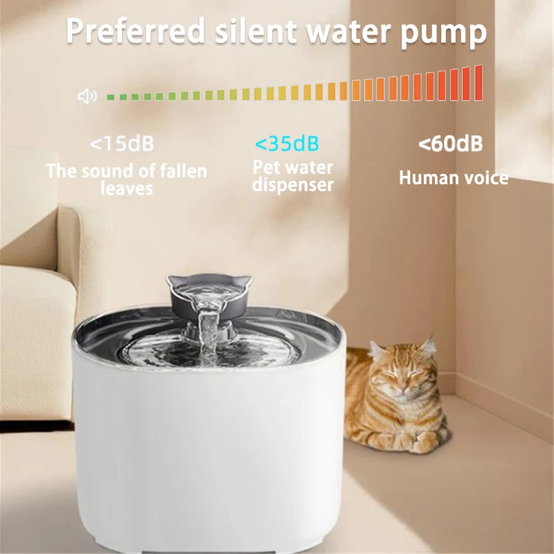 Cat Fountain Pets Water Fountain Cats Dispenser Auto Filter USB Electric Mute Cat Drinker Bowl Recirculate Filtring Drinker