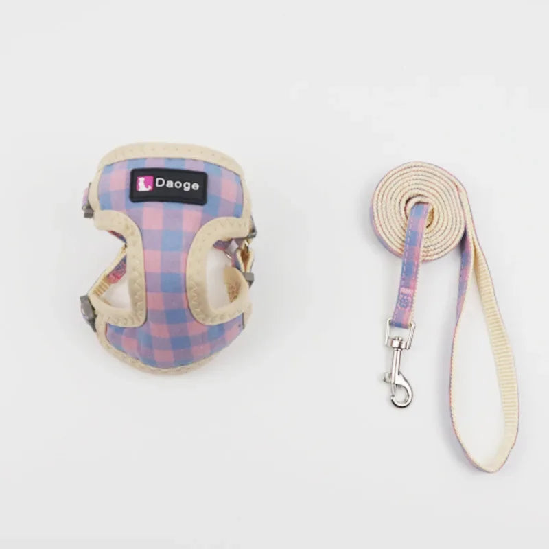 Pet Dog Harness No Pull Breathable Small Dog Harness and Leash Set Adjustable Chihuahua Pet Accessories Harness for Puppies