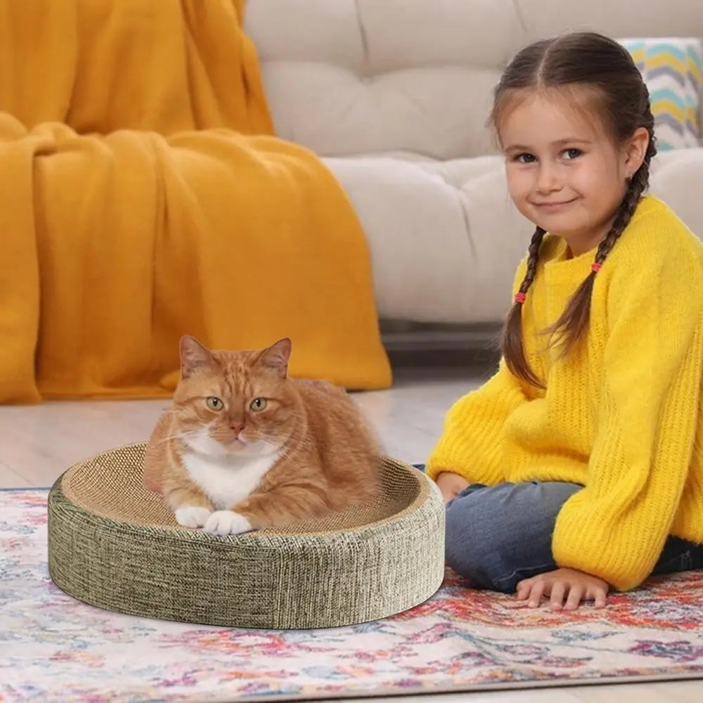 Oval Shaped Scratch Pad for Cats Sisal Scratching Cat Bed Multipurpose Pet Sleeping Mat Wear-Resistant Cat Scratch Bed Nest