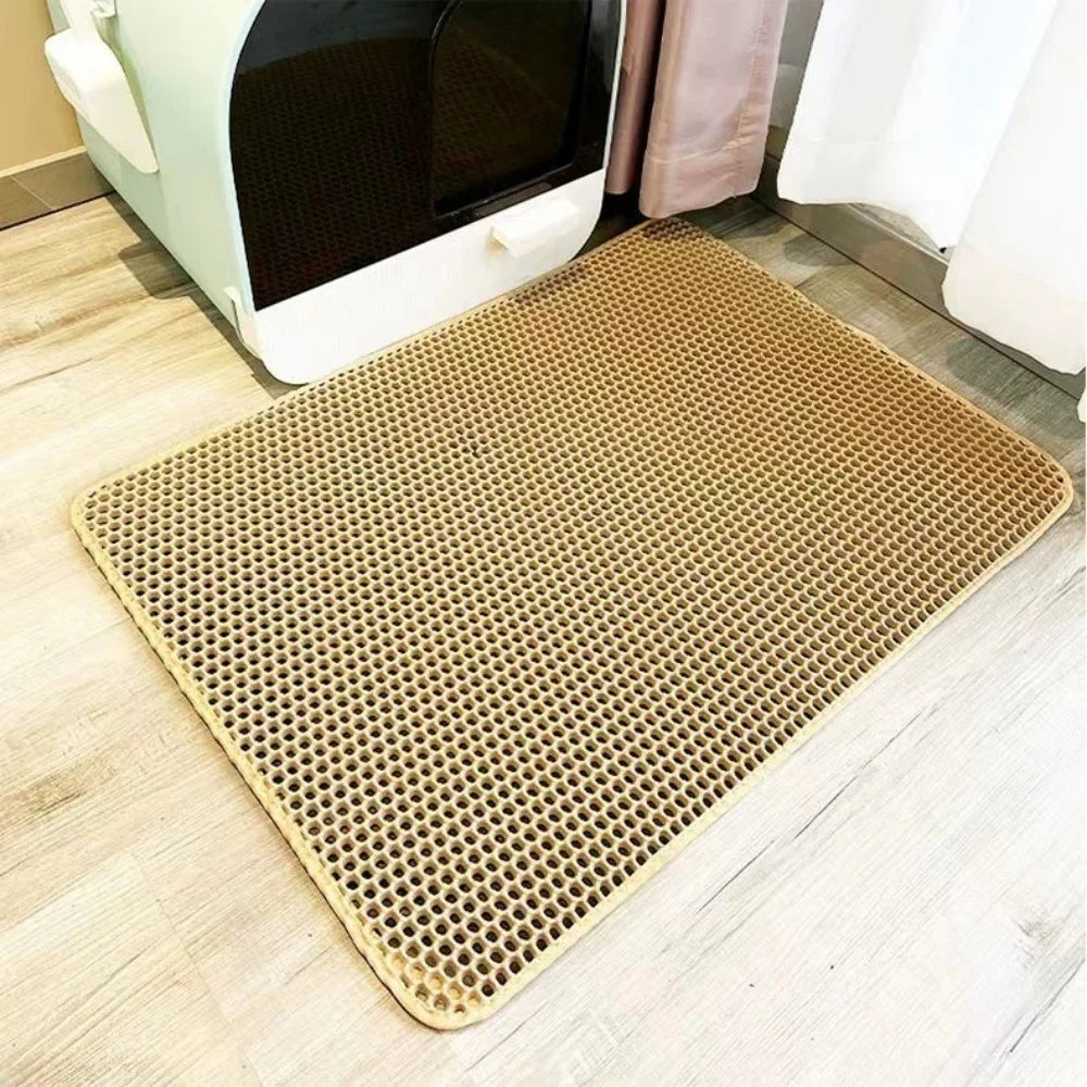 Alfombrilla grande para arena de gatos, impermeable, de doble capa, antideslizante, lavable, duradera, para entrenamiento de baño de mascotas