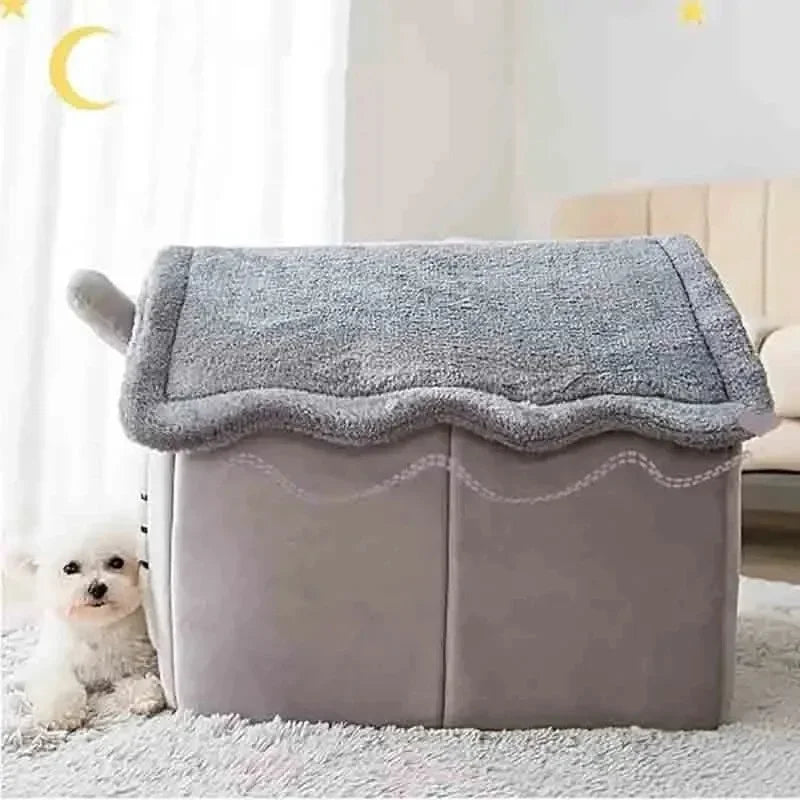 Casa de perro cálida para interiores, cama suave para mascotas, tienda de campaña, caseta para perros, cama para gatos, cojín extraíble y lavable, adecuada para las cuatro estaciones, universal