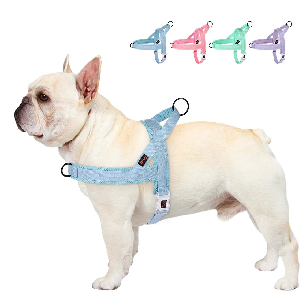 Soft No Pull Dog Harness Nylon Pitbull Dog Puppy Harnesses Padded Pet Vest Adjustable for Small Medium Large Dog Chihuahua Pug