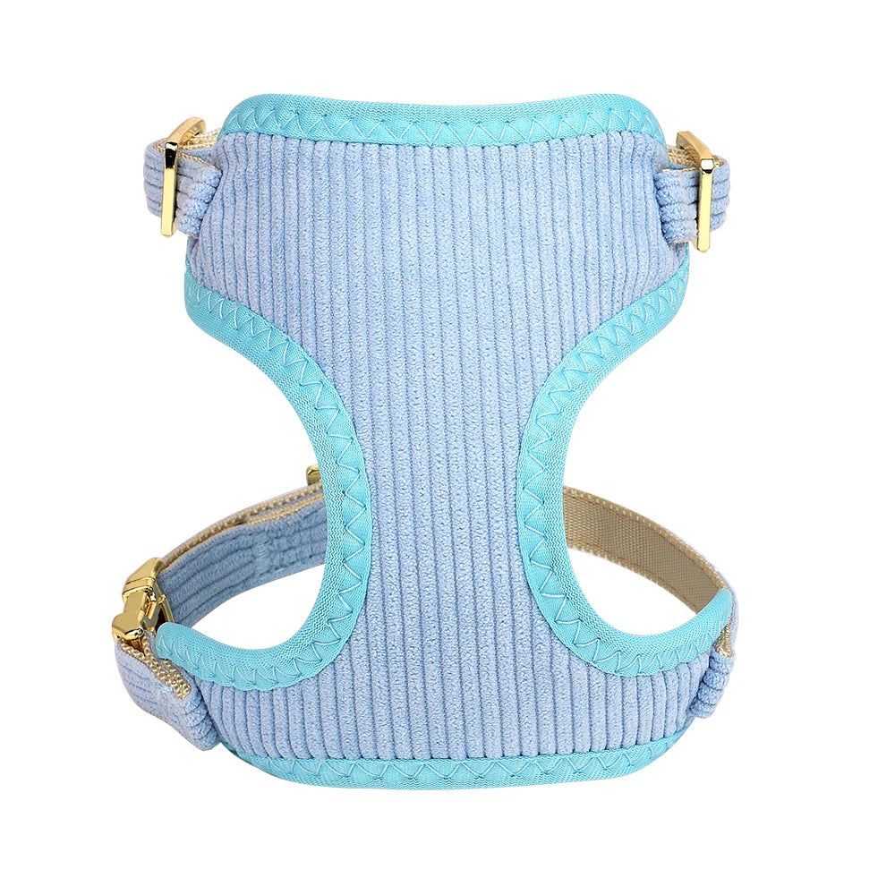 3PCS Dog Collar Harness Leash Set Breathable Dog Harnesses Soft Velvet Puppy Necklace With Bowknot Pet Walking Rope For Dogs Pug