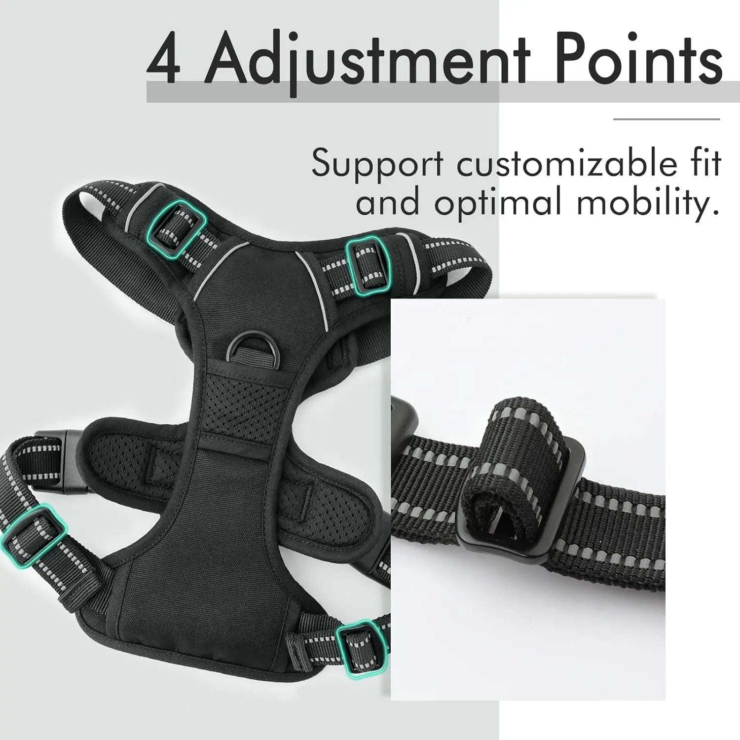 No Pull Dog Harness Large Dog Harnesses Heavy Duty Reflective Easy Control Handle for Large Dog Walking Medium Dogs Pet Supplies