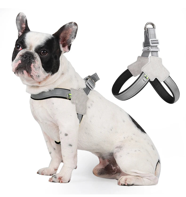 Pet Dog Harness for Small Medium Big Dogs Cats Hiking Puppy Adjustable Reflective Chest Strap French Bulldog Pug Teddy Supplies