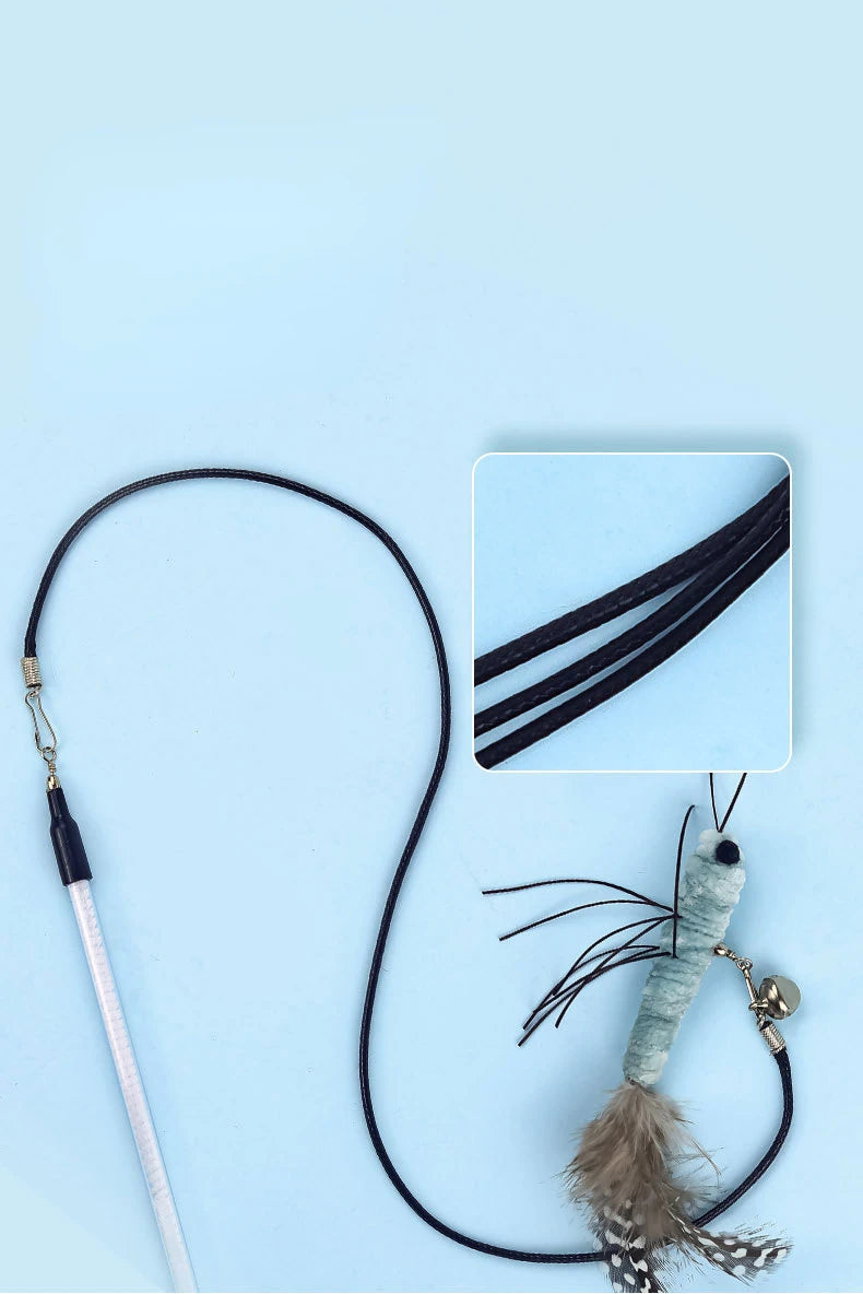 Dr.DC Teasing Cat Stick Head with or without Wire Stick Dragonfly Feather Cat Supplies Interactive Fun Pet Cat Toy Accessories