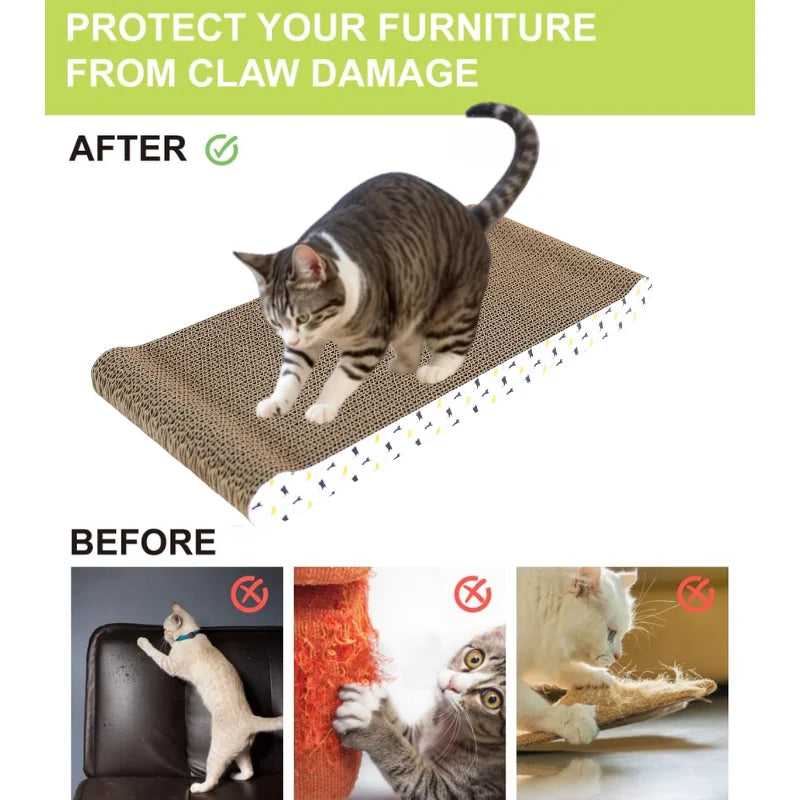 Cat scratching board cardboard cat scratching mat box for indoor cats scratching bed reversible durable with catnip
