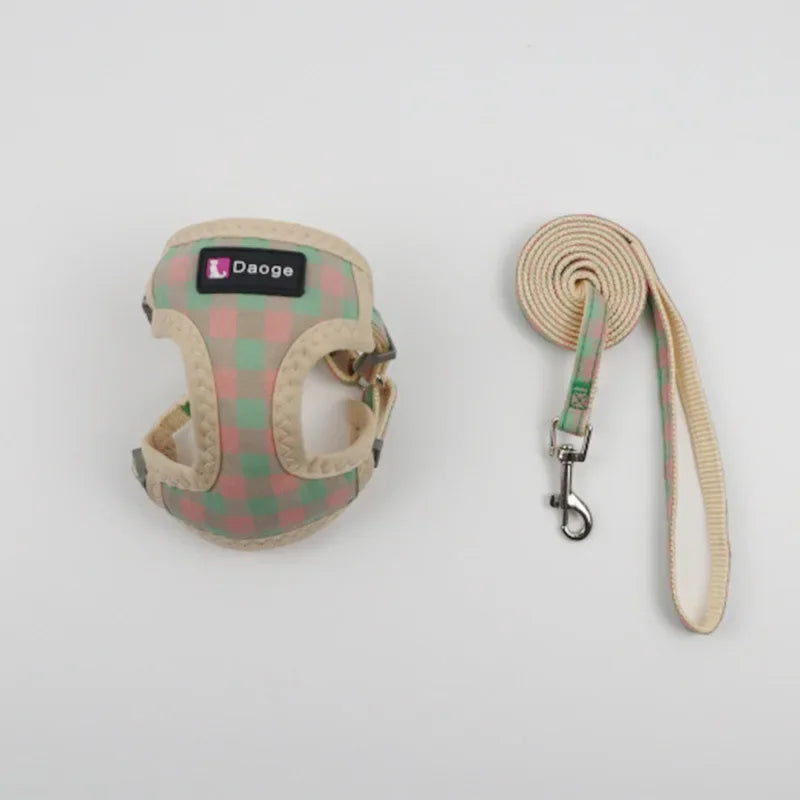 Pet Dog Harness No Pull Breathable Small Dog Harness and Leash Set Adjustable Chihuahua Pet Accessories Harness for Puppies