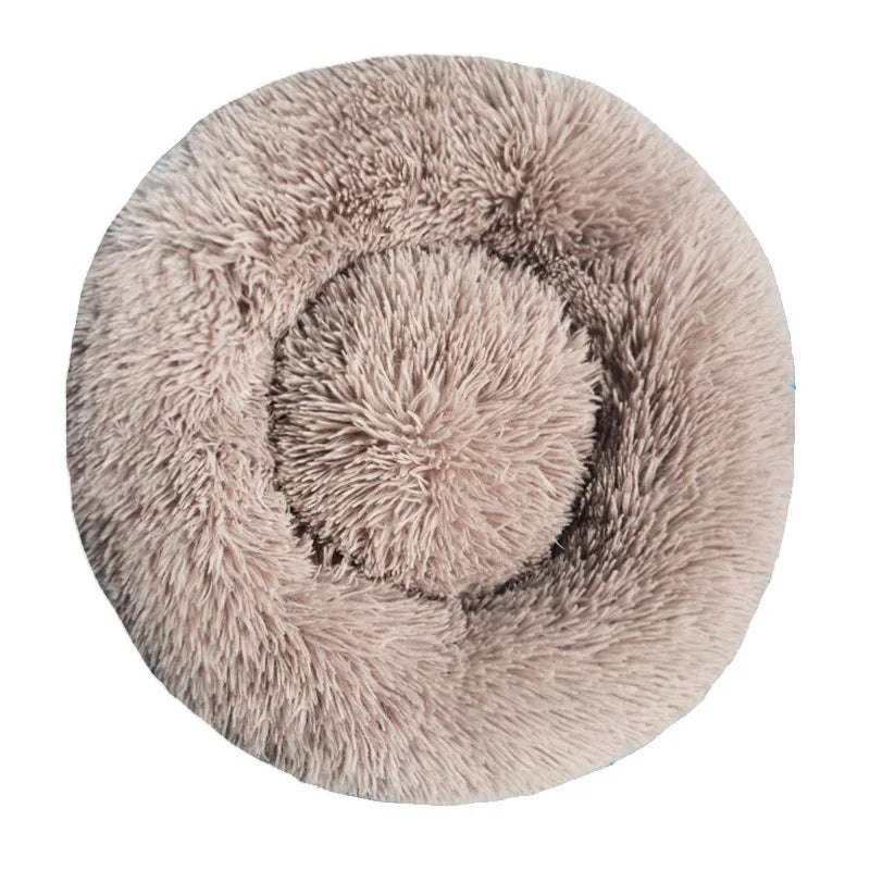 Cama redonda para perros, cálida y de invierno, para gatos, cesta de felpa, lavable, para perros pequeños, medianos y grandes, sofá para gatos.