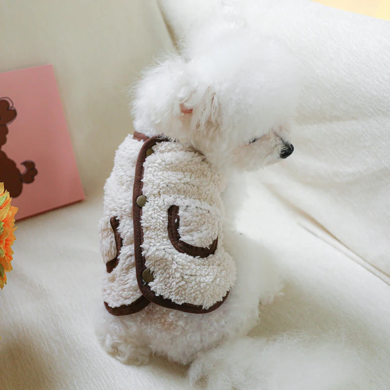 Autumn Winter Dog Clothes Small Dogs Coat Fashion Flower Cat Pet Costume Dog Warm Jacket Chihuahua Bichon Yorkie Plush Dog Vest