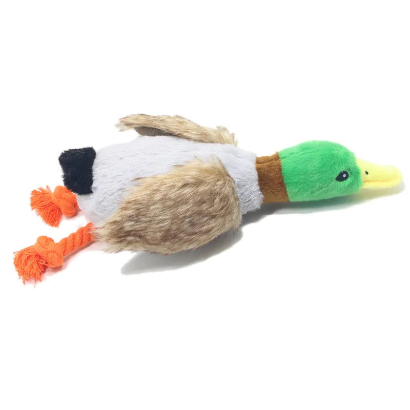 Plush Green Head Duck Squeaky Toy Realistic Wild Duck Design Chew-Resistant Durable Dog Toy for Puppies Interactive Pet Supplies