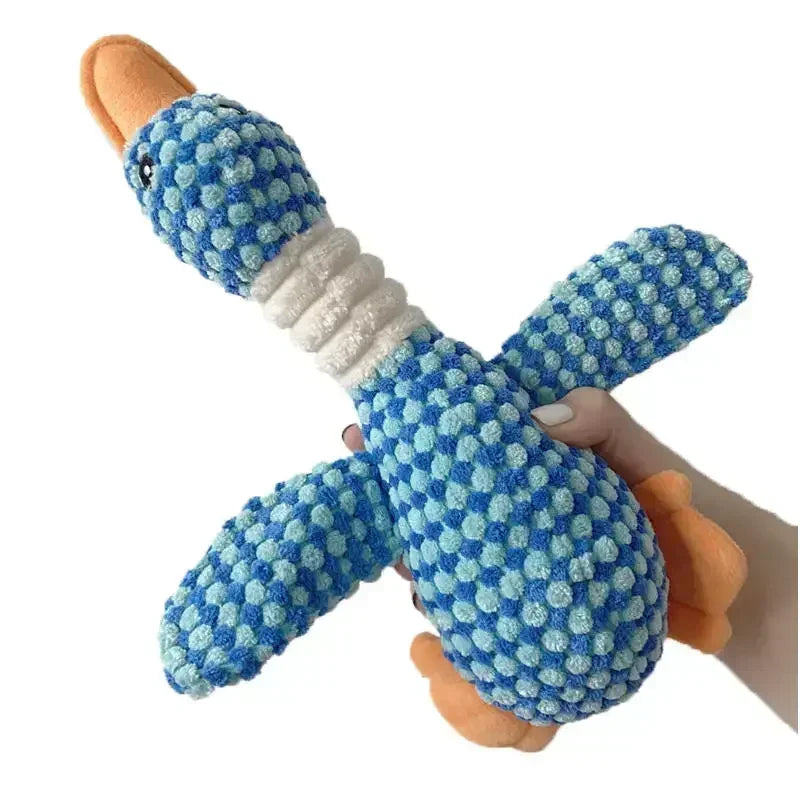 Cute toy dog plush animal toy wild goose chewing toy is suitable for small, medium and large dogs to clean their teeth.