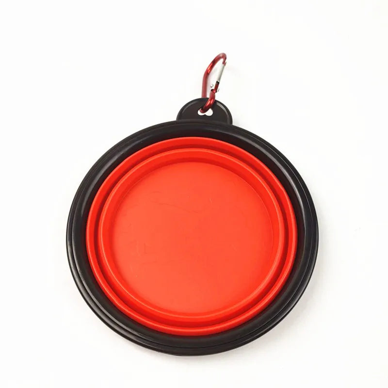 Nuevo tazón plegable de 350 ml con llavero, tazón para mascotas, tazón portátil de viaje para perros, tazón práctico para gatos, tazón plegable indeformable.