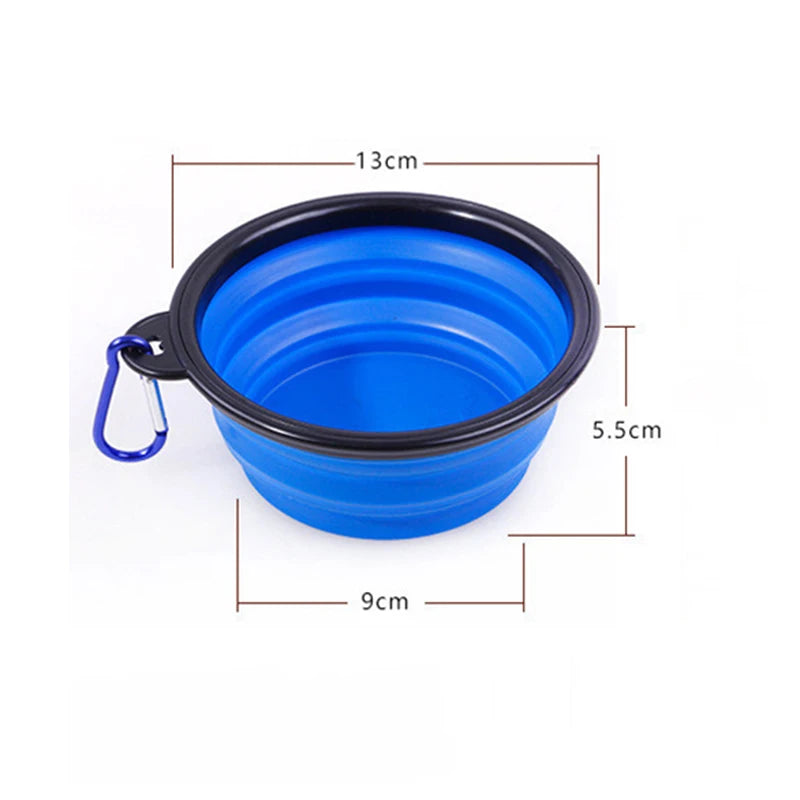 Nuevo tazón plegable de 350 ml con llavero, tazón para mascotas, tazón portátil de viaje para perros, tazón práctico para gatos, tazón plegable indeformable.