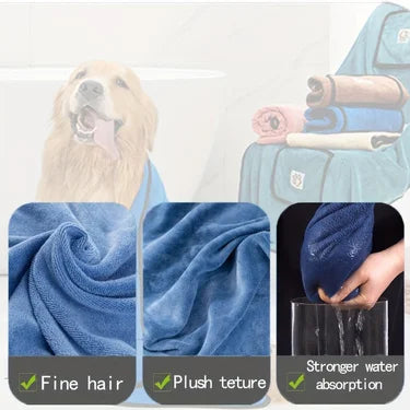 Pet Dog Towels for Drying Dogs, Super Absorbent Soft Microfiber Pet Bath Grooming Towel for Large Medium Small Dogs and Cats & M