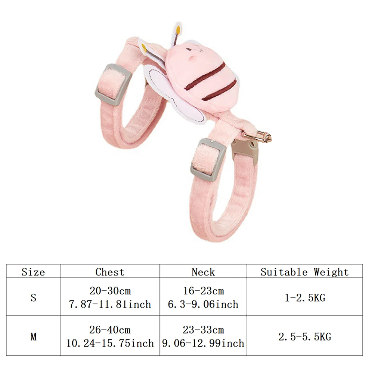 Pet Harnesses Leash Set Cute Bee Dog Cat Harnesses Soft Adjustable Outdoor Walking Anti-lost Puppy Cat Leash Pet Supplies