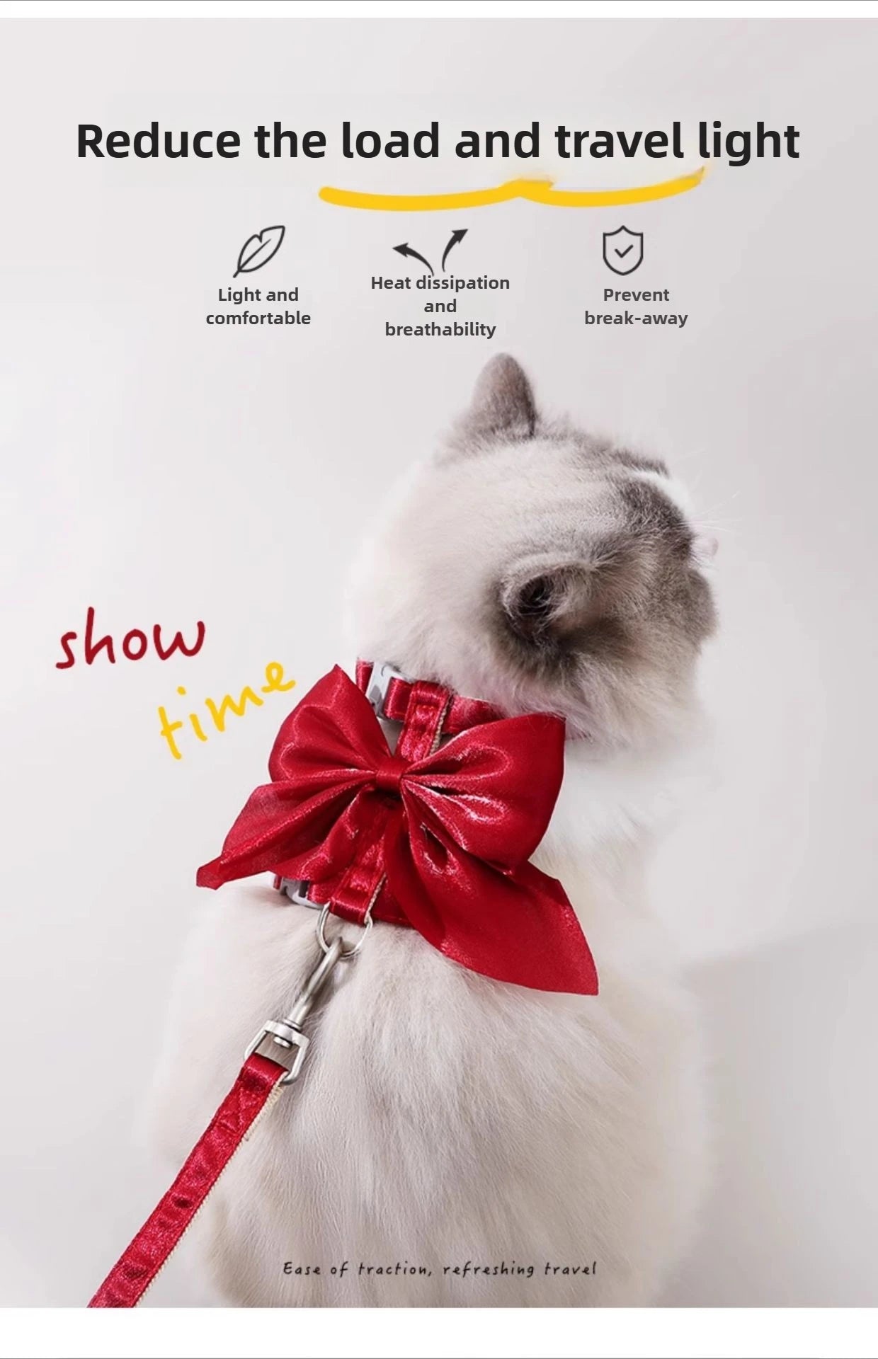 Adjustable Pet Harness with Traction Rope for Cat Kitten Puppy Rabbit Ferret Cute Cat Harness Leash Cat Harness Leash forWalking
