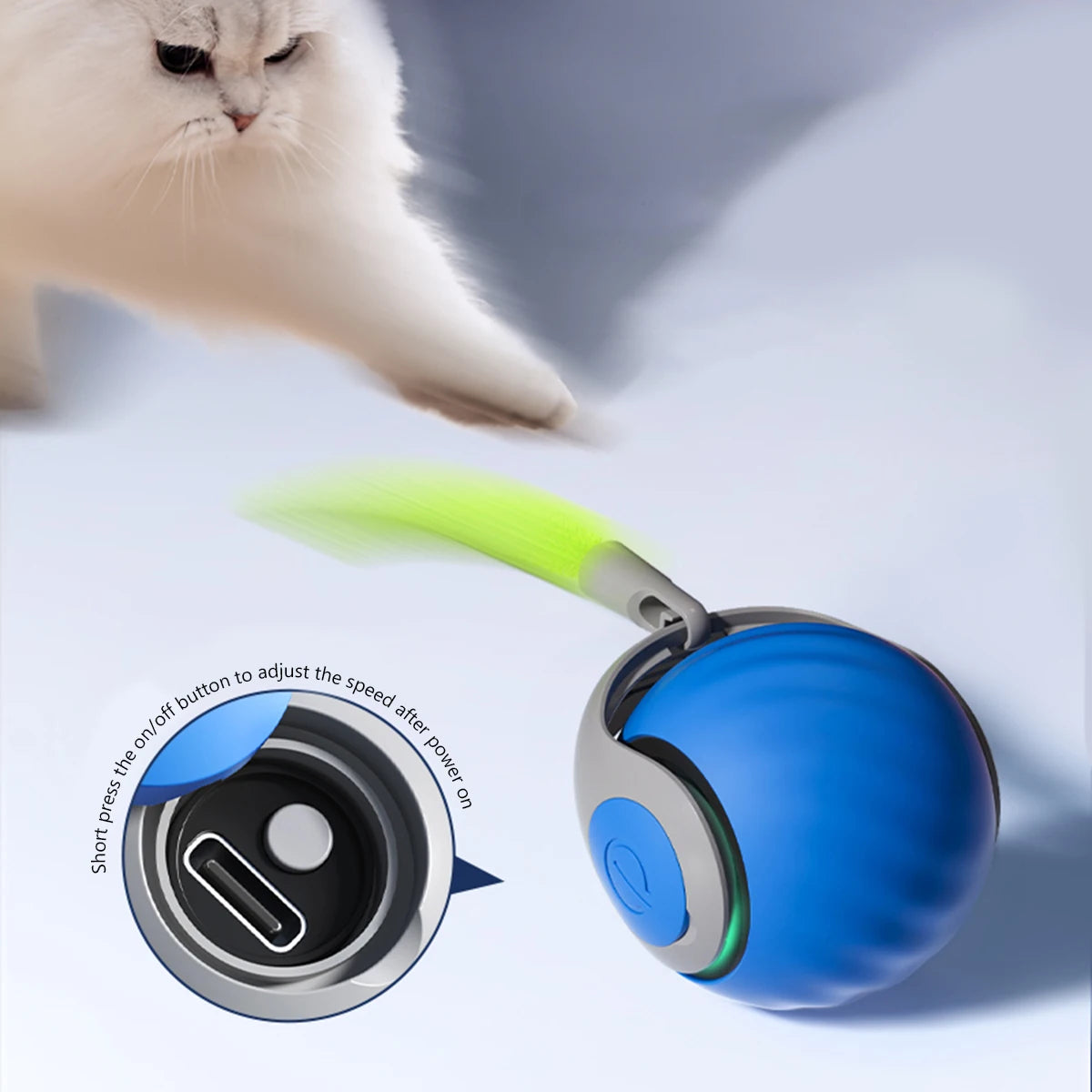 New Interactive Cat Toy Ball Small Tail Rolling Ball Suitable for Indoor and Outdoor Cat and Dog Play Toys for Cats Things