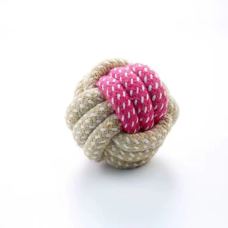 Nueva pelota de cuerda de color caramelo para mascotas, juguete para perros, mordedura de osito, juguete duradero para gatos