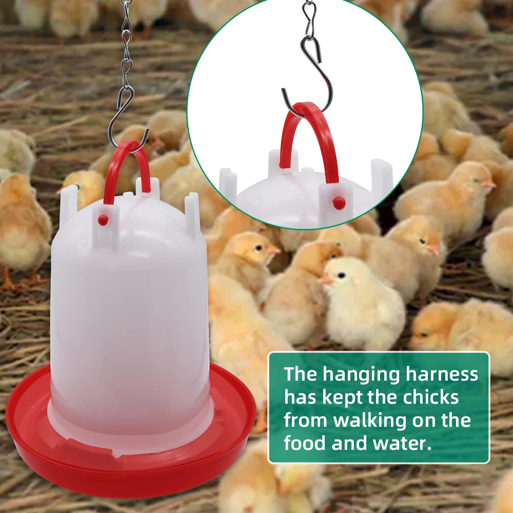 Plastic 1.5Kg/3Kg Chicken Feeder & Chicken Drinker Farm Animal Poultry Automatic Feeding Supplies Chicken Feed and Water Bucket