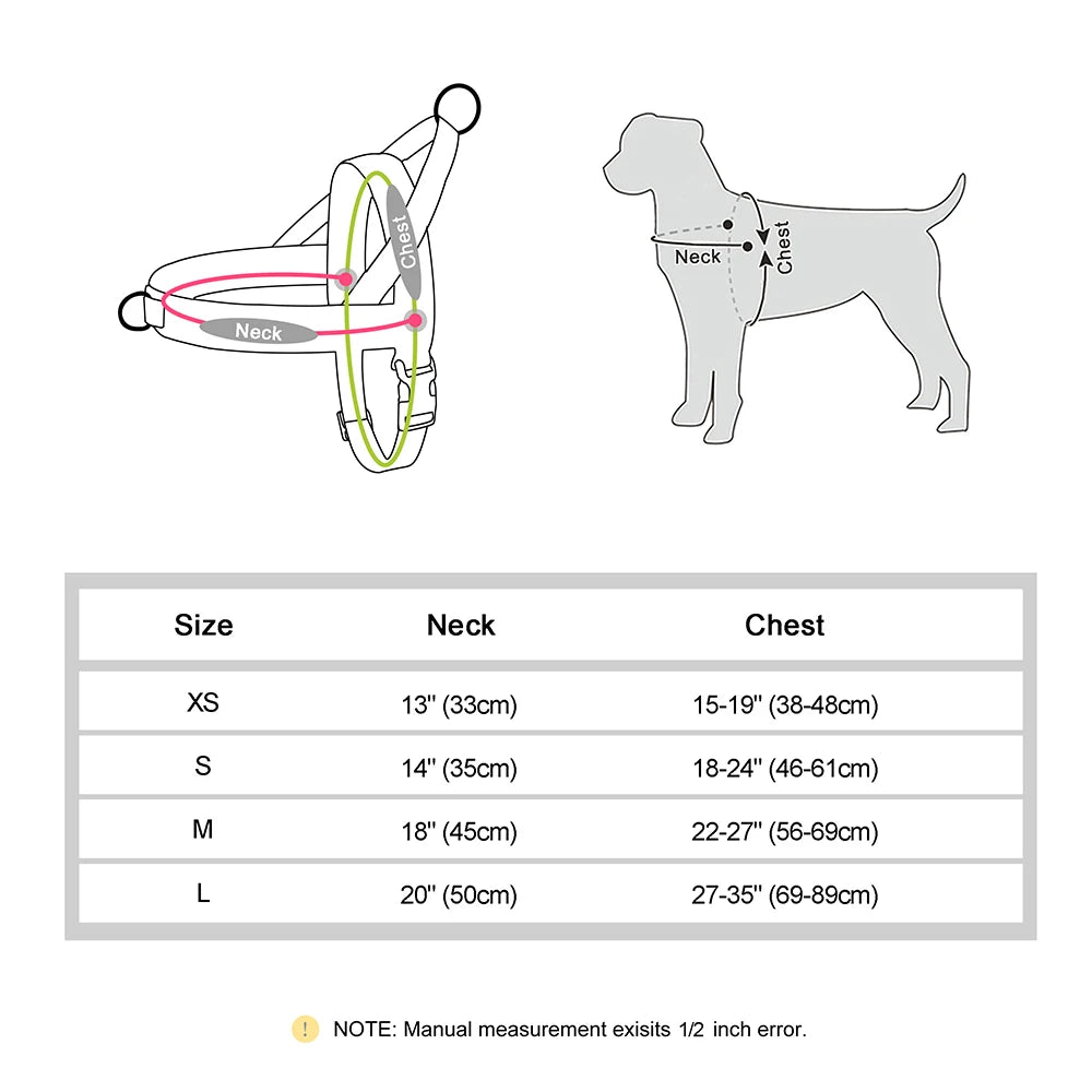 Soft No Pull Dog Harness Nylon Pitbull Dog Puppy Harnesses Padded Pet Vest Adjustable for Small Medium Large Dog Chihuahua Pug