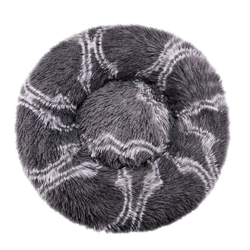 Cama redonda para perros, cálida y de invierno, para gatos, cesta de felpa, lavable, para perros pequeños, medianos y grandes, sofá para gatos.