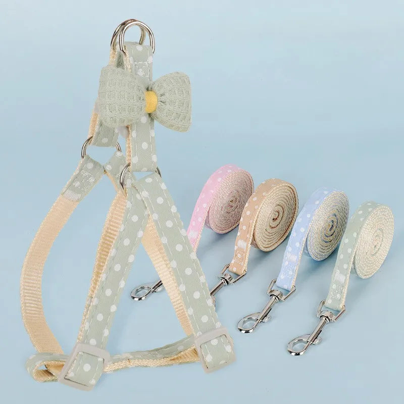 Dog Harness for Samll Medium Large Dogs Fashion Bow Puppy Harness Outdoor Walking Rope Pet Cat Harness Chihuahua Pet Supplies