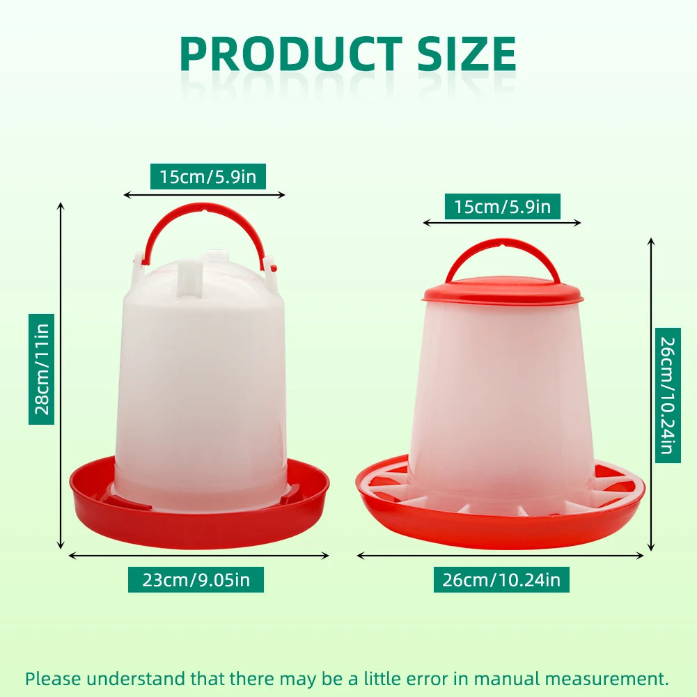 Plastic 1.5Kg/3Kg Chicken Feeder & Chicken Drinker Farm Animal Poultry Automatic Feeding Supplies Chicken Feed and Water Bucket