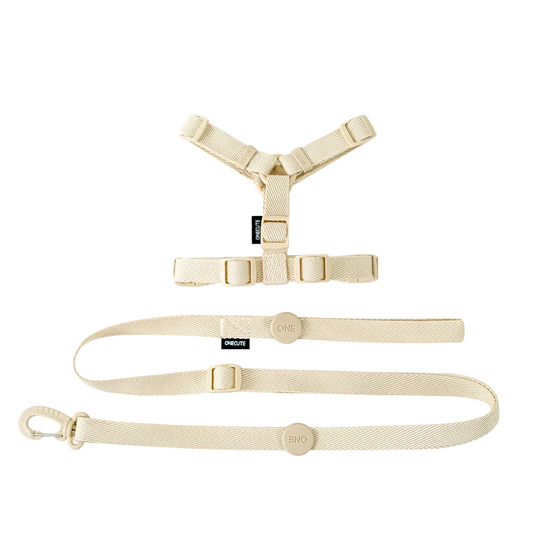Adjustable Puppy Harness Set, Reflective Dog Collar & Leash for Small Dogs 2-6kg, Macaron Color Cat Safe Walking Gear