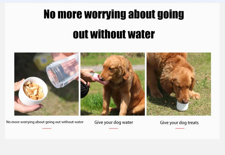 Two-in-one feeding and drinking pet water cup portable travel outdoor drinking fountain dog water cup kettle outdoor supplies
