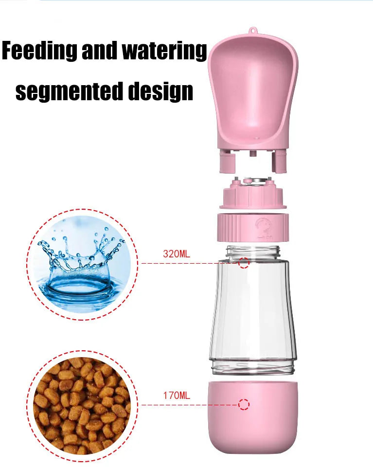 Two-in-one feeding and drinking pet water cup portable travel outdoor drinking fountain dog water cup kettle outdoor supplies