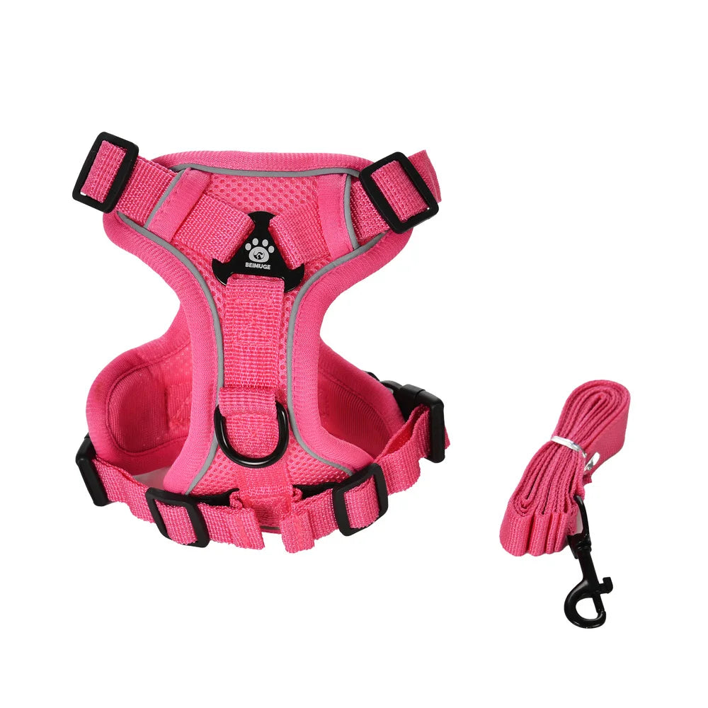 Dog Harness Leash Set For Small Medium Dogs Cat Hiking Adjustable Puppy Leash Reflective Harness Vest Chihuahua Pug Pet Supplies