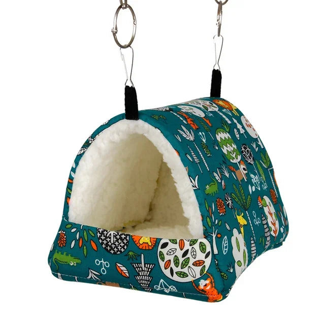 Pet cage Cute bird bed, mini cage, rabbit, squirrel mat, guinea pig nest, hamster house, small bed, pet hanging cage, winter