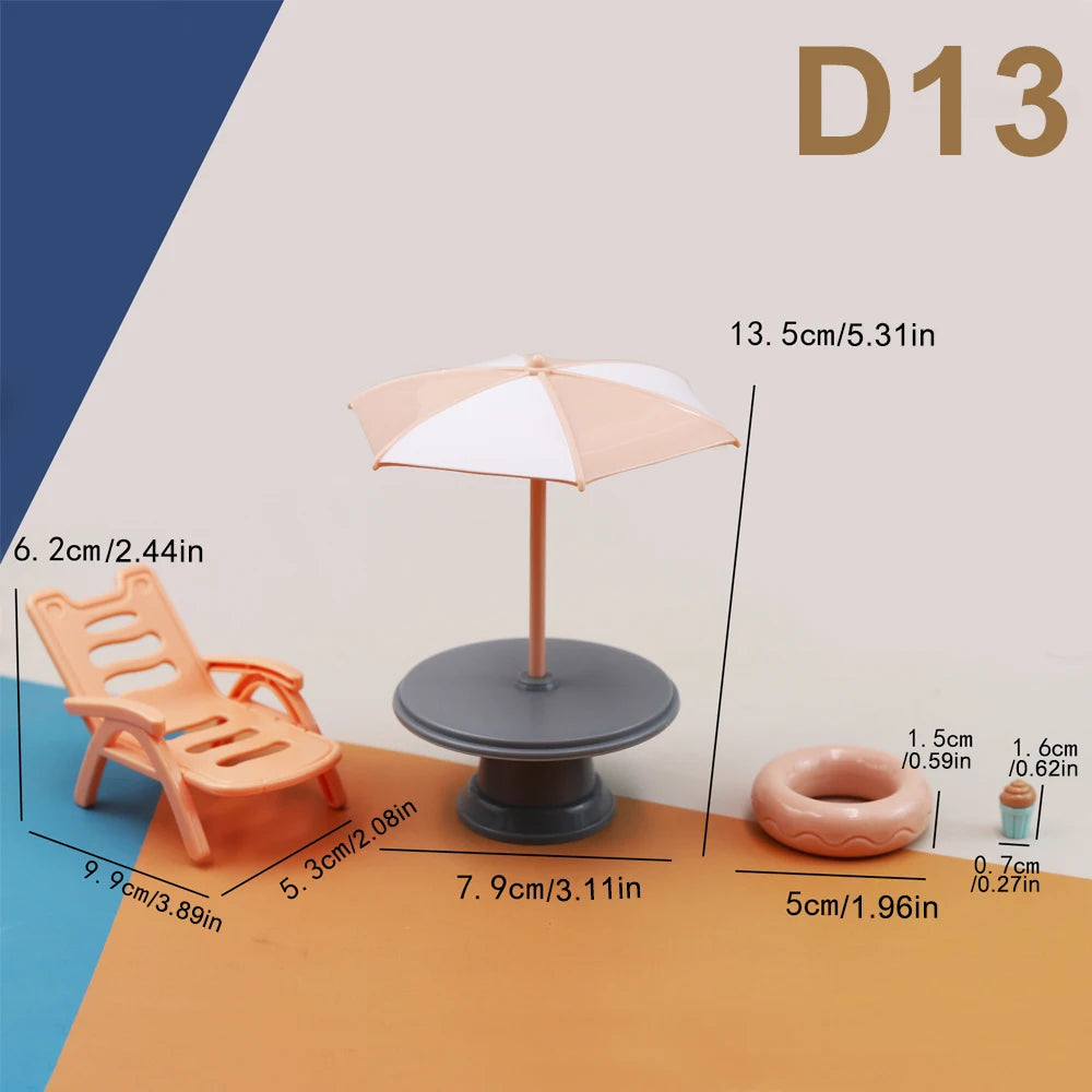 1:12 Miniature Furniture Forest Family Kitchen Toy Dining Table Dollhouse Accessories Bathroom Pretend Play For Girl Gifts Toys