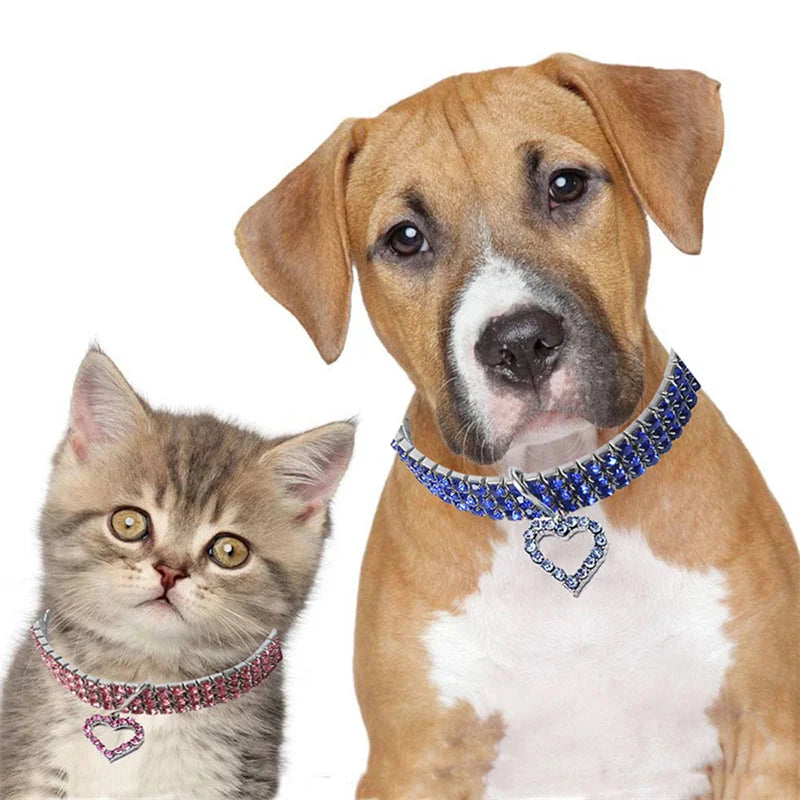 Bling Rhinestone Dog Collar Crystal Puppy Chihuahua Pet Dog Collars Leash For Small Medium Dogs Mascotas Accessories S M L Pink