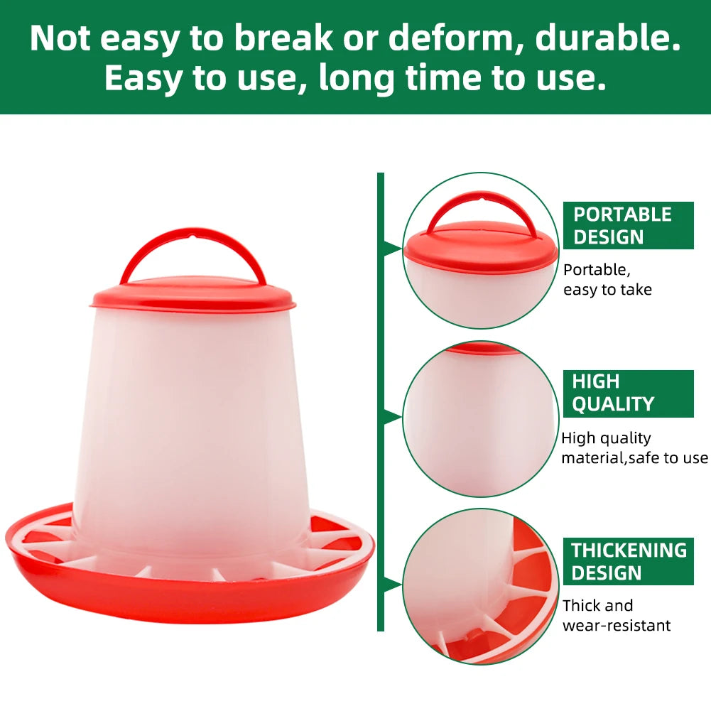 Plastic 1.5Kg/3Kg Chicken Feeder & Chicken Drinker Farm Animal Poultry Automatic Feeding Supplies Chicken Feed and Water Bucket