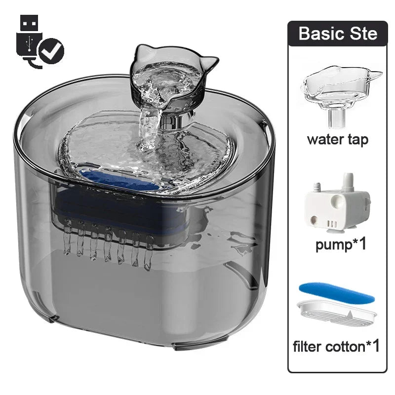 Cat Fountain Pets Water Fountain Cats Dispenser Auto Filter USB Electric Mute Cat Drinker Bowl Recirculate Filtring Drinker