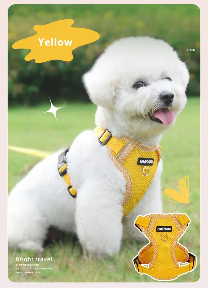 Pet Dogs Harness Comfortable Breathable Chest Back Straps for Small and Medium-sized Dogs Cats Pets Outdoor Reflective Harnesses