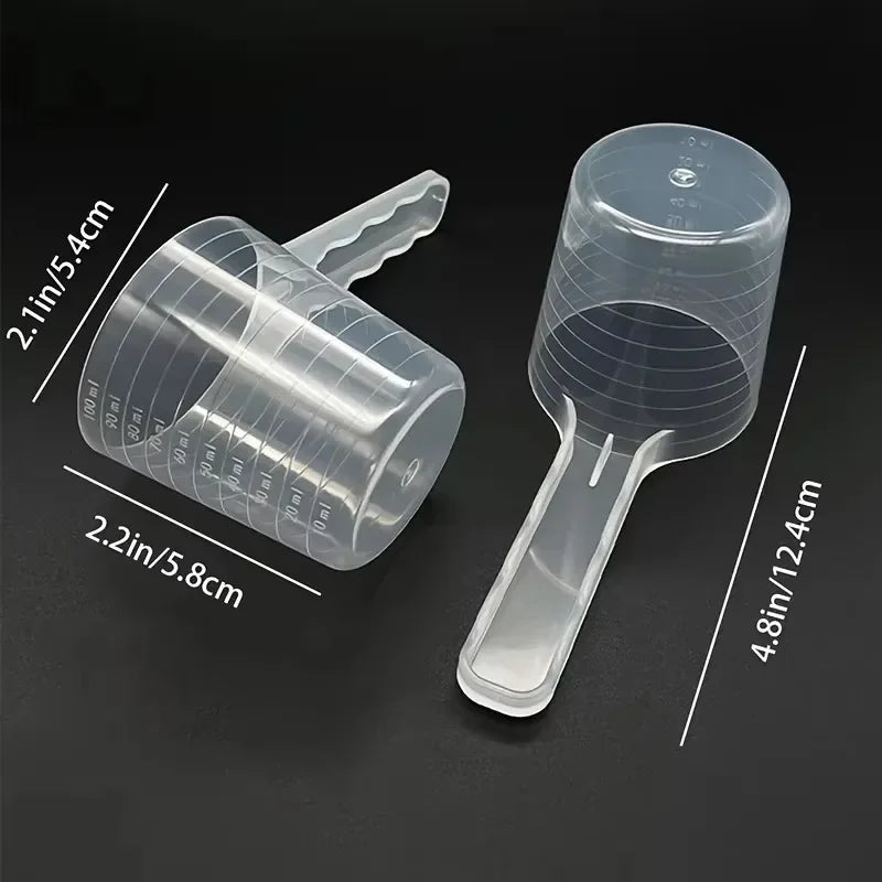 5Pcs 100ml Transparent Pet Measuring Spoons With Scale Dog Cat Feeding Shovel Tableware Pet Supplies Milk Powder Seasoning Scoop