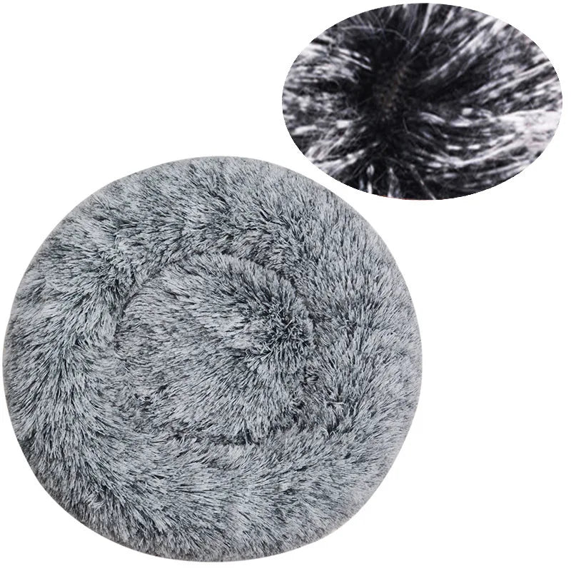 Cama redonda para perros, cálida y de invierno, para gatos, cesta de felpa, lavable, para perros pequeños, medianos y grandes, sofá para gatos.