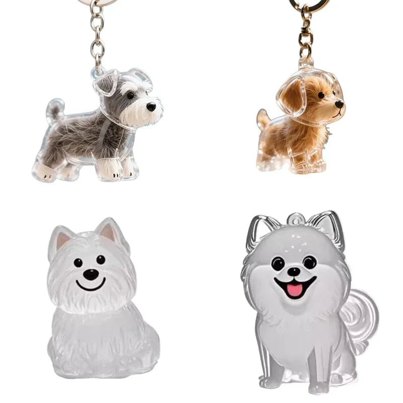Dogs Hair Storage Pendant Cute Keychain Bag Pendant Couple Car Key Chains Jewelry Souvenir Collection Gift Decor Dog Accessories