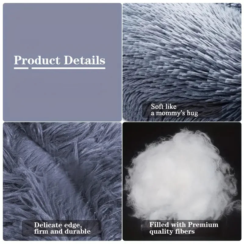 Cama redonda para perros, cálida y de invierno, para gatos, cesta de felpa, lavable, para perros pequeños, medianos y grandes, sofá para gatos.