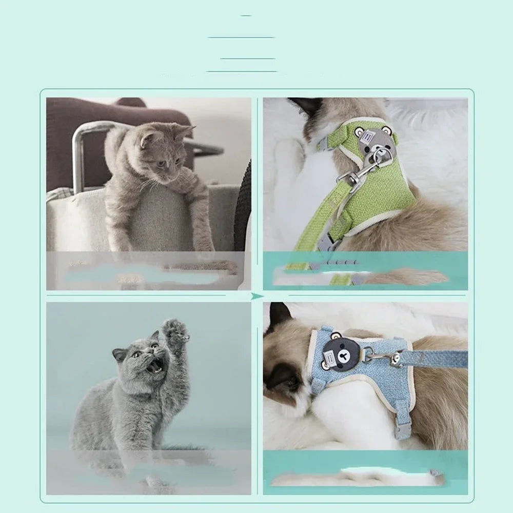 Pet Lead Leash Pet Harness for Small Cat Dog Outdoor Walking Adjustable Vest Chest Harness Dog Cat Leash Pet Supplies