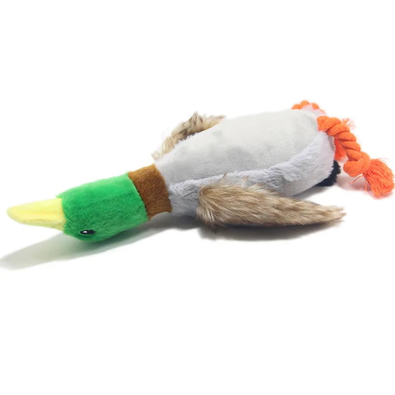 Plush Green Head Duck Squeaky Toy Realistic Wild Duck Design Chew-Resistant Durable Dog Toy for Puppies Interactive Pet Supplies