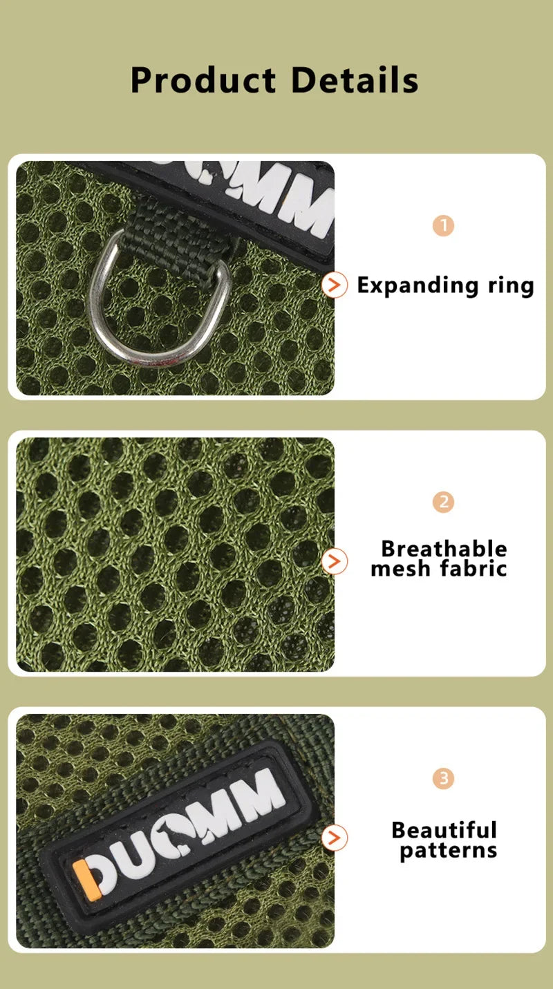 Pet Dogs Harness Comfortable Breathable Chest Back Straps for Small and Medium-sized Dogs Cats Pets Outdoor Reflective Harnesses