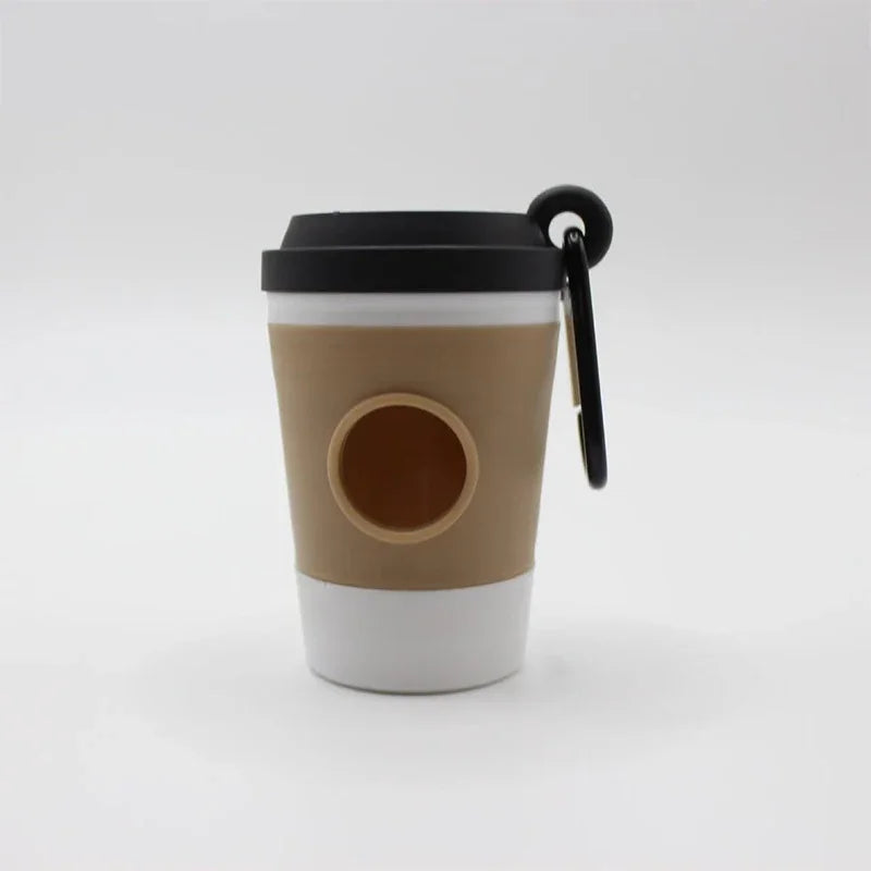 Portable Pet Poop Trash Can Dispenser Creative Coffee Cup Dog Garbage Storage Design Outdoor Dog Walking Garbage Bag Storage Box