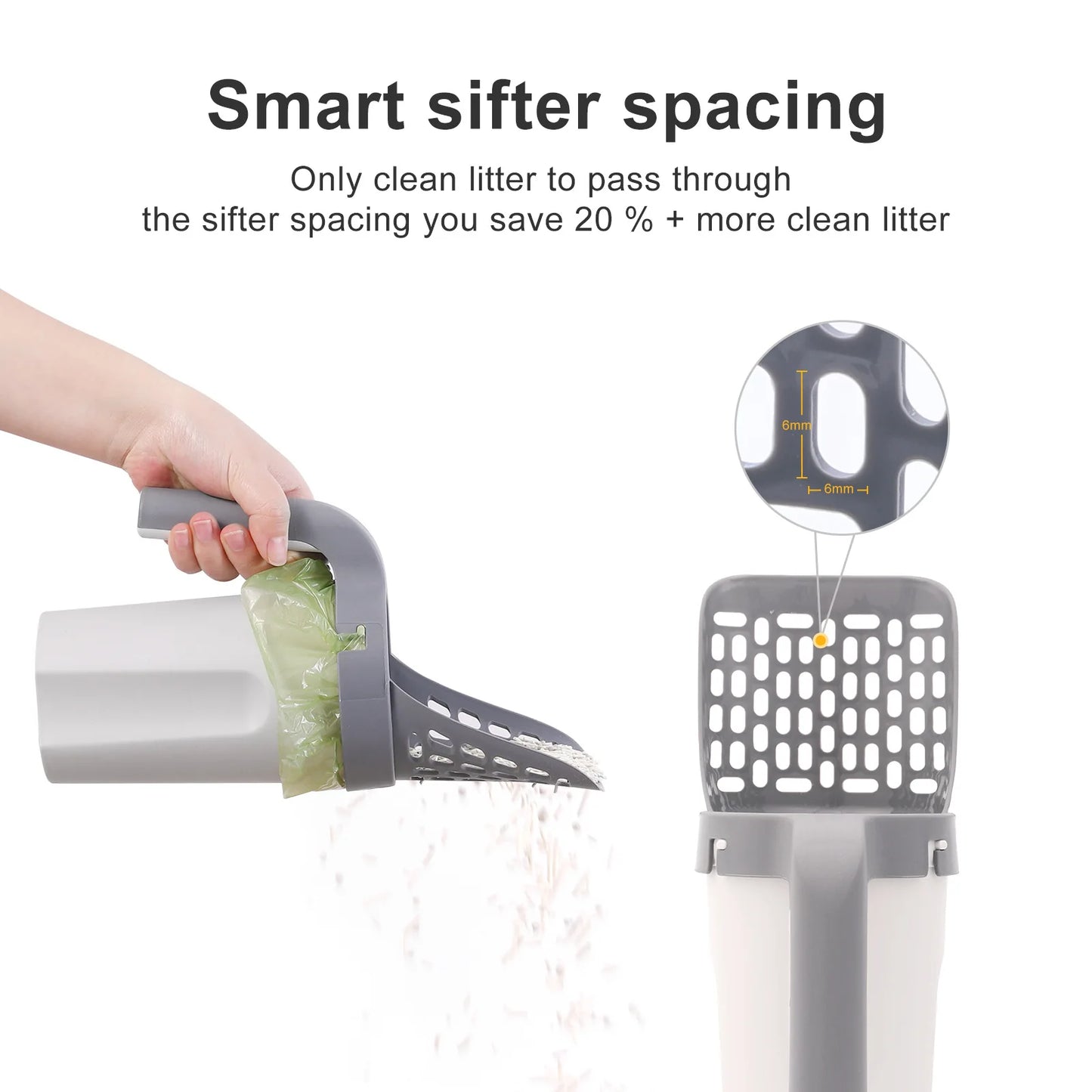 One piece cat litter scoop set, cat poop scoop set, pet toilet pick up, detachable and portable installation