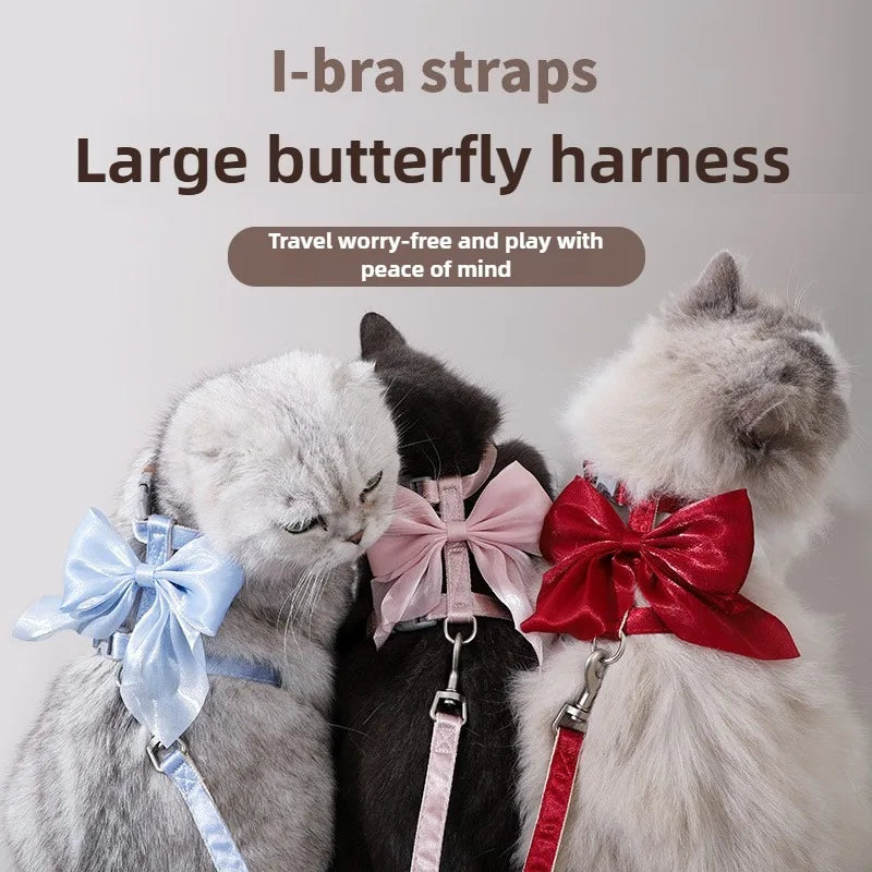 Adjustable Pet Harness with Traction Rope for Cat Kitten Puppy Rabbit Ferret Cute Cat Harness Leash Cat Harness Leash forWalking