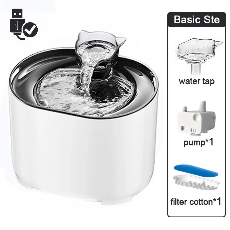 Cat Fountain Pets Water Fountain Cats Dispenser Auto Filter USB Electric Mute Cat Drinker Bowl Recirculate Filtring Drinker